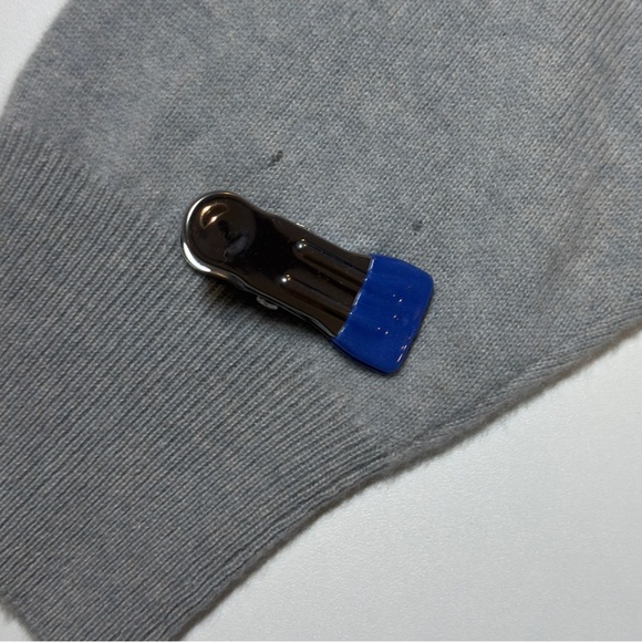 NWOT J. Crew Heather Grey 100% Cashmere  Cropped Boatneck Sweater, Size L - Picture 8 of 11